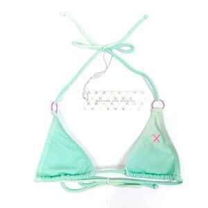BOUTINE LA Round Ring Around Bikini Top Ombre Lake Green Honeycomb Y2k 90s Small